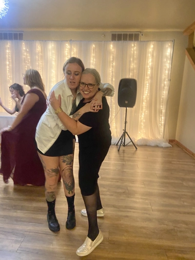 two women dancing